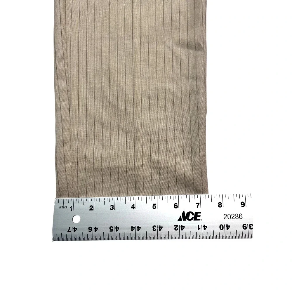 Banana Republic 34x30 Tan Gray Pinstripe Dress Suit Pants Trousers Flat Front
